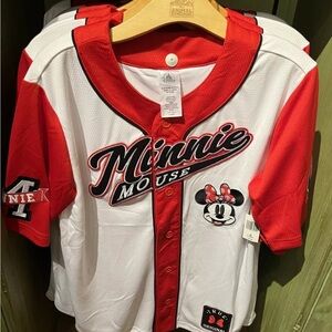 Disney Minnie Mouse Red and White Baseball Jersey
NWOT